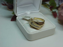 Men&#39;s 14k .51ct 6 Square Diamond Yellow Gold Ring Sz 10 Vintge New Tag old stock - £775.20 GBP
