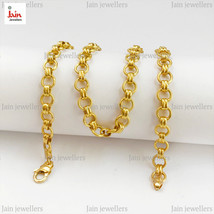 REAL GOLD 18 Kt, 22 Kt Hallmark Gold Curb Cuban Necklace Link Chain 7.04MM - £1,425.82 GBP+