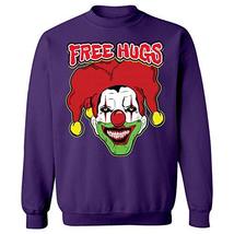 Kellyww Free Hugs Scary Clown Shirt Creepy - Sweatshirt Purple - £44.71 GBP