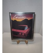 Vintage Chevrolet Corvette Framed Print 11&quot;x9&quot;  80s Dealer Promo Art Car... - $24.74