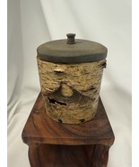 Antique Folk Art birch bark Wood Trinket Box - Primitive Style - $909.64 MXN