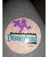 Vintage Walt Disneyland 80&#39;s Birthday 1986 Pin Button Pinback Collectibl... - $12.21 CAD