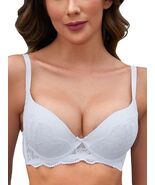 IHOIU Women&#39;s Lace Push Up Bra Padded Underwire Convertible White Size 38C - $264.65 MXN