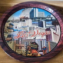 Vintage Las Vegas Nevada 13&quot; Metal Tray Golden Nugget Stardust Dunes See... - $13.49