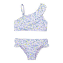 Wonder Nation Girls Asymmetrical Bikini Swimsuit with UPF 50 - Size XS (... - €7,16 EUR