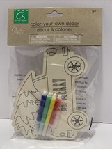 Crafter&#39;s Square - Color Your Own Decor Be Merry Car and Christmas Tree New - $3.95