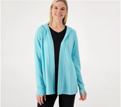 Belle Body by Kim Gravel TripleLuxe French Terry Cardigan (Spa Blue, XS)... - £21.62 GBP