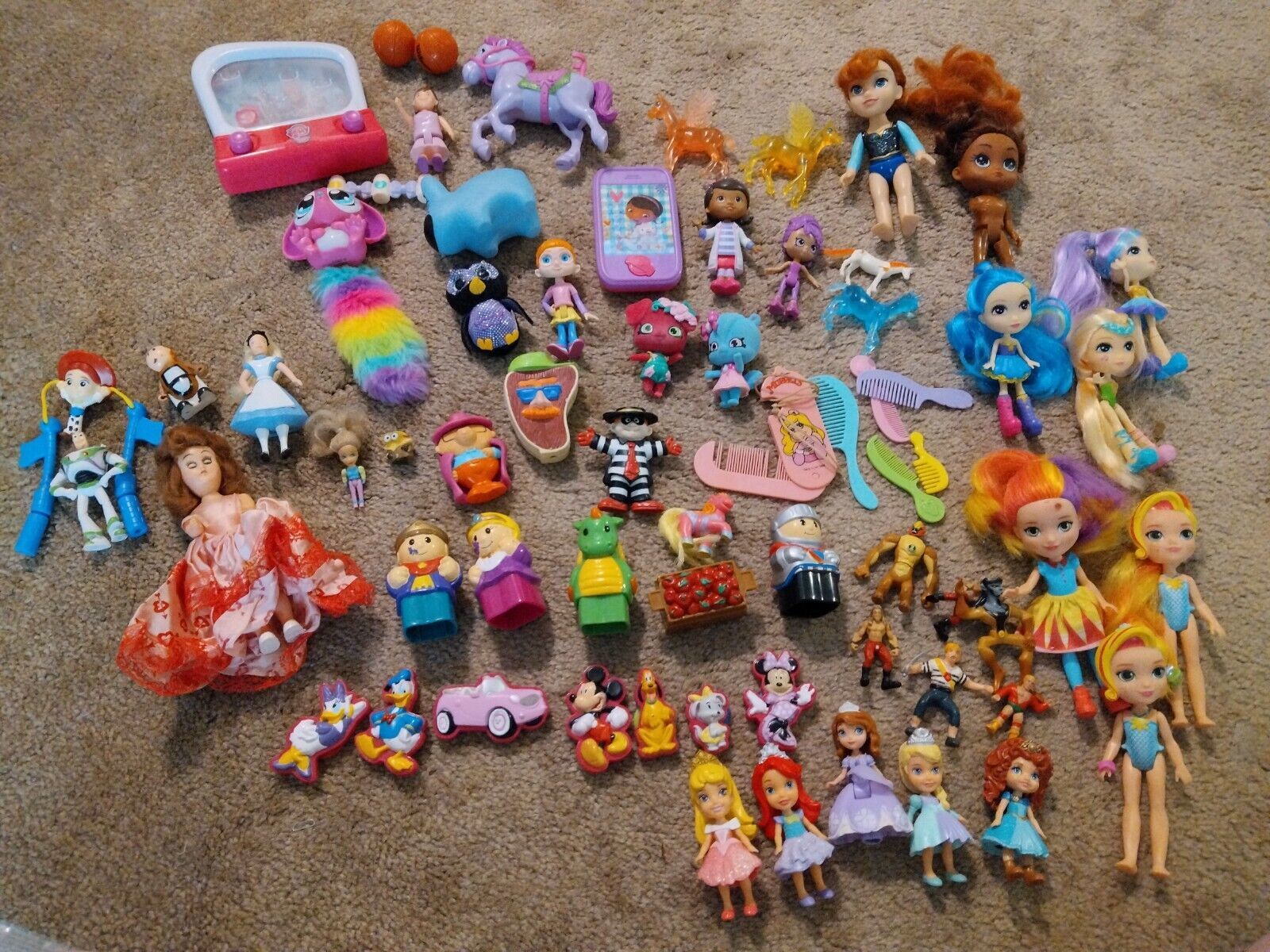 Primary image for EUC Assorted Toys & Figures Disney, Mattel & Misc. Clean smoke and pet free