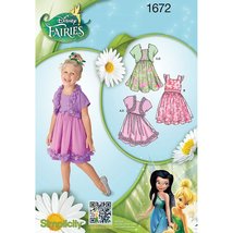 Simplicity 1672 Toddlers&#39; Dress Disney Princess Collection Sewing Pattern, Size  - £3.86 GBP