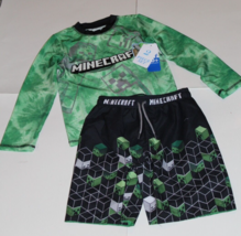 Minecraft 2-Piece Boys Set Rashguard Swim Trunks Size 5/6 Brand New - $35.00