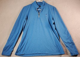 Greg Norman Golf Shirt Women Medium Blue Knit Polyester Long Sleeve Logo... - $15.70