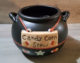 Yankee Candle Halloween Candy Corn Stew Black Cauldron Candle 10oz Slight Use - £29.43 GBP