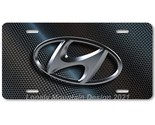 Hyundai &quot;3D&quot; Logo Inspired Art on Carbon FLAT Aluminum Novelty License T... - $17.99