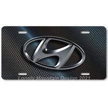Hyundai &quot;3D&quot; Logo Inspired Art on Carbon FLAT Aluminum Novelty License Tag Plate - £14.14 GBP
