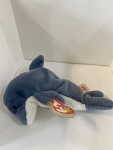 TY Beanie Babies Collection 1996 Waves the Orca Black Plush Stuffed Toy ... - $14.83