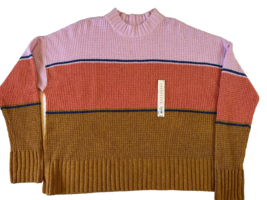 SO Womens Colorblock mock neck boxy Sweater size XXL - £15.01 GBP