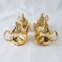 Teapot Napkin Rings Royal Doulton Old English Country Roses Gold Holders... - €40,27 EUR