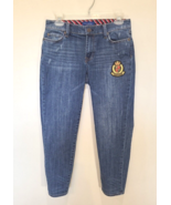 Talbots Girlfriend Jeans Size 4 Petite  4P Embroidered Crest Patch Distr... - $18.95