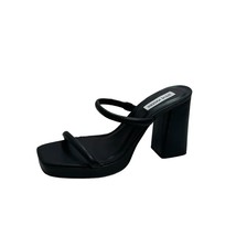 STEVE MADDEN  Polly Heeled Sandals Two Strap - Black size 8.5 NEW - £29.92 GBP