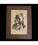 Vtg William McCarthy Native American Bust Signed Limited Edition Drawing... - $1,484.95 MXN