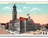 Main Post Office Building Detroit Michigan MI UNP WB Postcard E19 - $2.92