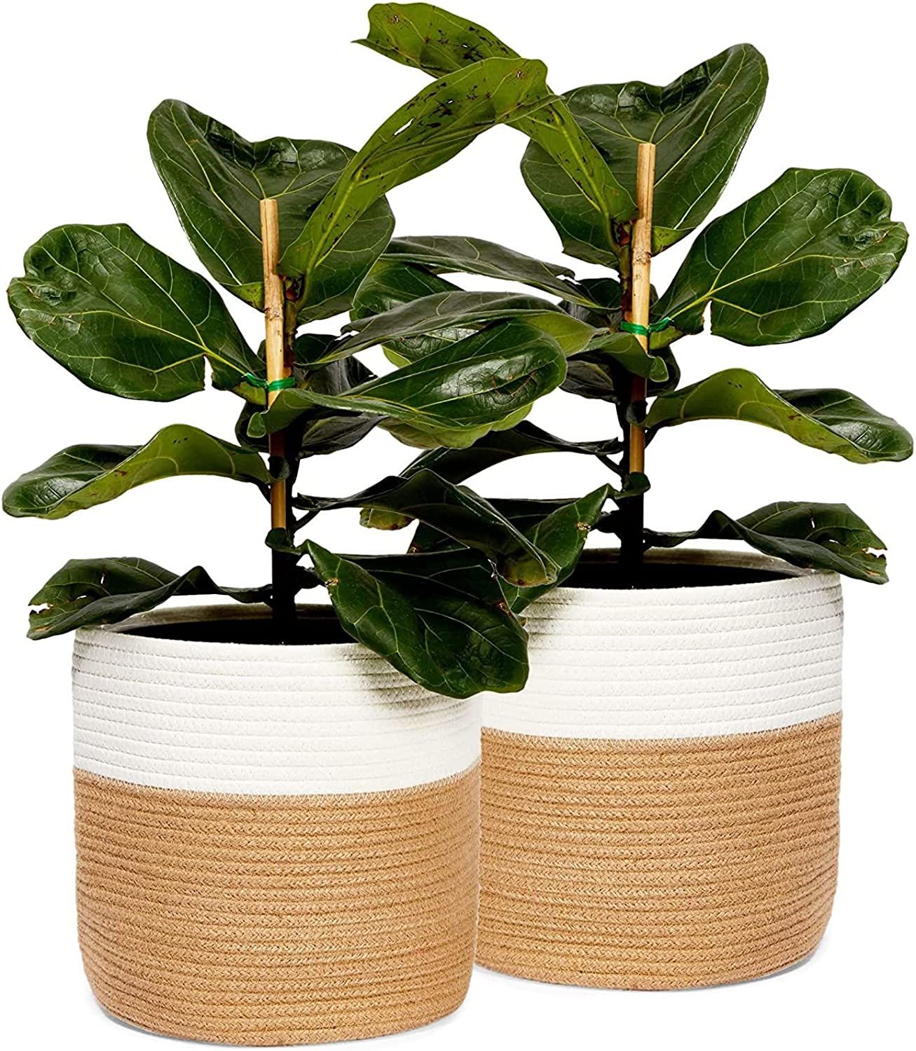 For Indoor Plants And Home Decorations, 2 Pack Jute Rope Basket Planter ... - $38.95