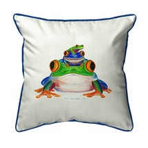 Betsy Drake Stacked Frogs Extra Large 22 X 22 Indoor Outdoor Pillow - £55.68 GBP