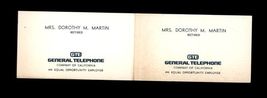 FOUND in BOOK lot of 2 Business card GENERAL TELEPHONE of California Mrs... - $6.88
