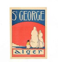 St George Alger Hotel Luggage Label 1950's Algiers Algeria - $9.90