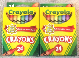 Crayola Crayons Lot of 2 Boxes Non Toxic Classic 24 Count New - £4.34 GBP