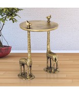 SPI Home Giraffe Pair Golden Finish Cast Aluminum End Table 22 Inches High - £236.12 GBP