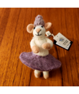 NWT GRY &amp; SIF FELTED WOOL BUNNY COLLECTOR ORNAMENT - PURPLE SKIRT/NECKLACE - £11.81 GBP
