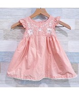 Rachel Zoe Floral Embroidered Ruffle Sleeve Mini Dress Pink Toddler Girl 4T - $14.84