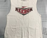Vintage Reebok T Shirt Mens Large White Sleeveless Large Logo A Shirt Ta... - $27.80