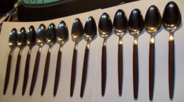 Lot Of 12 Ekco Eterna Canoe Muffin Mid Century Flatware Tea Spoons - $59.39