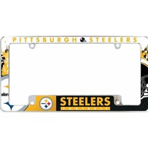 pittsburgh steelers all over nfl football team logo license plate frame usa made - £23.97 GBP