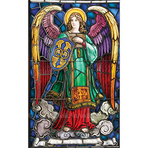 Archangel Michael – based on a Vintage Stained Glass Window – Catholic Art Print - £39.92 GBP
