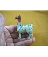 (Y-LLA-ST-403) gray red LLAMA carving stone SOAPSTONE figurine PERU love... - £16.75 GBP