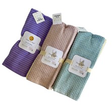 One Set Premium Cotton Dish Towels Thyme &amp; Sage New Kitchen Gift 16x26 C... - $168.56 MXN