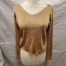 Dana Buchman Women&#39;s Gold 100% Silk Long-Sleeved Top, Size S Petite - $39.59