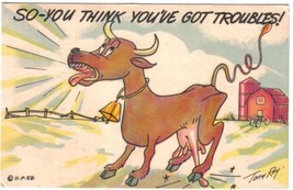 Comic Postcard Cow In Trouble Tony Roy - £2.37 GBP