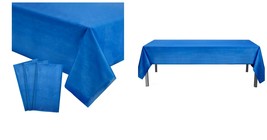 54x108&quot; 3 Pck Plastic Royal Blue Tablecloth for Parties, Disposable Table Cover - £19.17 GBP