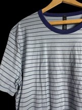 Lululemon Mens 5 Year Basic Tee Size XL T Shirt Blue Gray Stripe Mariner Ringer - $46.53