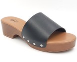 Style &amp; Co Women Slide Sandals Deviee Size US 5.5M Black Smooth Faux Lea... - $28.71