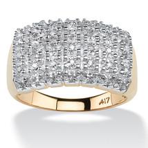 PalmBeach Jewelry 1/5 TCW Pave Diamond Ring in Solid 10k Yellow Gold - £395.46 GBP