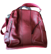 S-Zone Wine Red Cowhide Leather Backpack Purse - £47.07 GBP