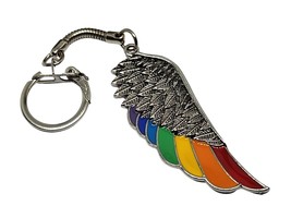 Gay Pride Keyring Angel Wing Transgender LGBTQIA++ Symbol Iconic Gay Pri... - £5.49 GBP