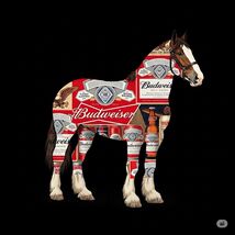 Budweiser Bud Beer Advertising Metal  Sign 8x12in Vintage Clydesdale Hor... - $24.74