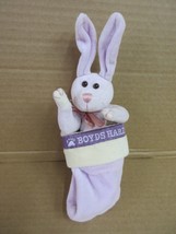 NOS Boyds Bears ORCHID DE LA HOPPSACK Lilac Bunny Stocking Hanging B71 R - $22.43