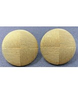 CROWN TRIFARI - Gold tone - Four Sections Quilted - Clip EARRINGS Round ... - $17.05